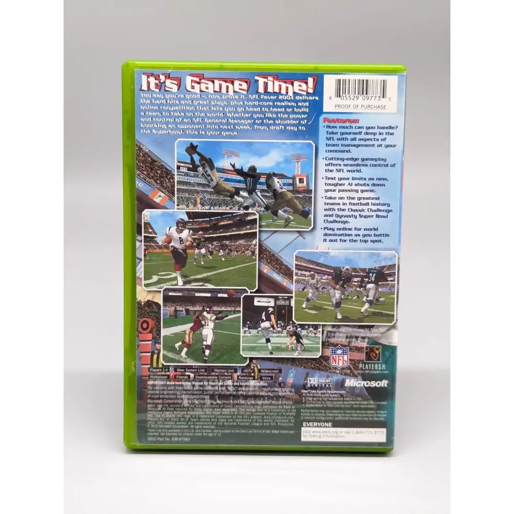 NFL Fever 2003 Microsoft Xbox Football Game Complete w/ Manual Tested